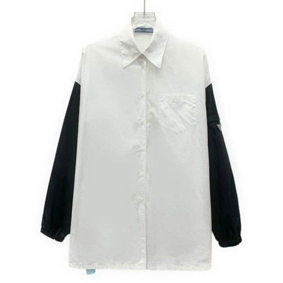Prada White cotton button-up long-sleeve shirt - Picture 1 of 9